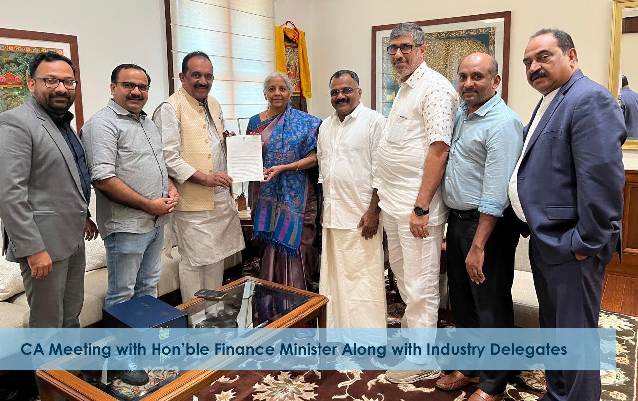 CA Meeting with Hon’ble Finance Minister Along with Industry Delegates